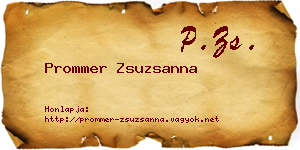 Prommer Zsuzsanna névjegykártya